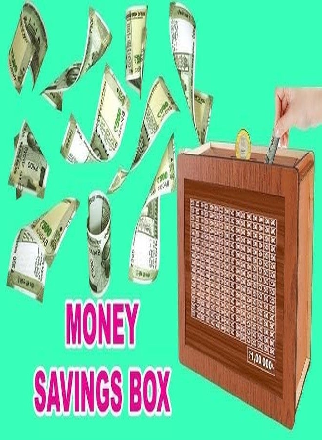 Voxmtix Wooden Money/Piggy Bank, Money Box,with Carved Design for Kids/Children, Savings Challenge Box, Cashbox,Cash Vault Wooden Savings Box,Wooden Coin Piggy Bank,Money Save Box Smash,Money Saver (One Size) - Image 4